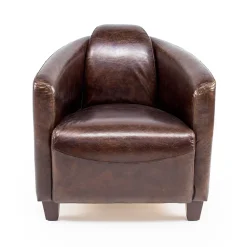 Viadurini Living Klassische Sessel-Wohnzimmersessel komplett aus Vintage-Leder mit gealterter Wirkung - Stempel