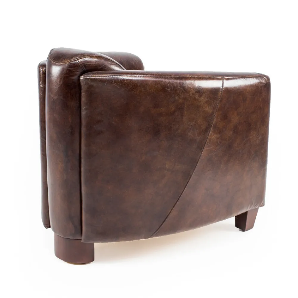 Viadurini Living Klassische Sessel-Wohnzimmersessel komplett aus Vintage-Leder mit gealterter Wirkung - Stempel