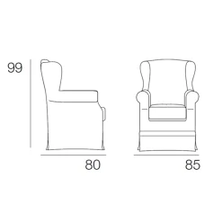 Viadurini Living Moderne Sessel-Wohnzimmersessel mit abnehmbarem braunem Stoff Made in Italy - Ottavia
