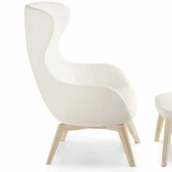 Viadurini Living Moderne Sessel-Wohnzimmersessel mit Fußstütze aus Leder und Holz Made in Italy - Butterfly