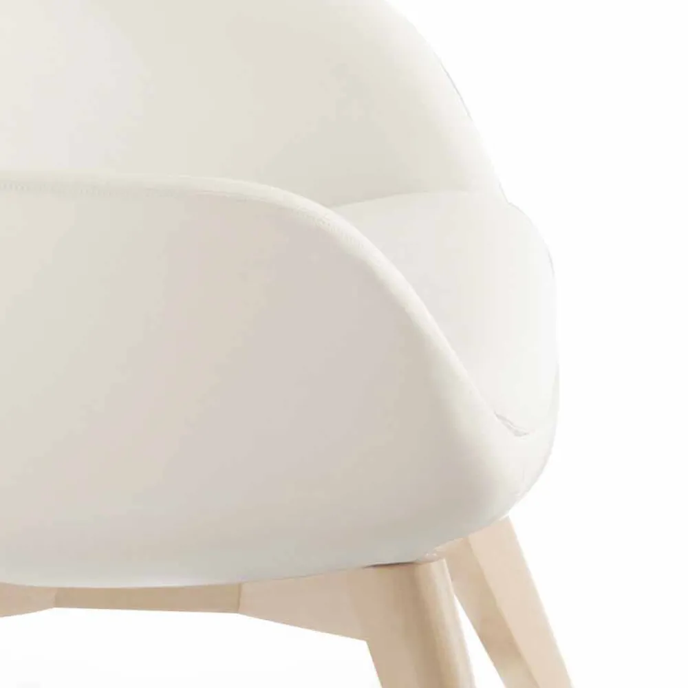 Viadurini Living Moderne Sessel-Wohnzimmersessel mit Fußstütze aus Leder und Holz Made in Italy - Butterfly