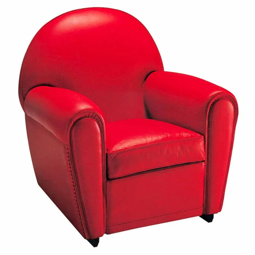 Viadurini Living Klassische Sessel-Wohnzimmersessel mit Lederbezug und Holzfüßen Made in Italy - Pegolo