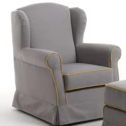 Viadurini Living Moderne Sessel-Wohnzimmersessel mit Puff aus Eschenholz Made in Italy - Ottavia