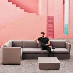 Vondom Garten Lounge Set-Wohnzimmer-Set Ulm taupe im Freien, modernes Design