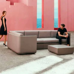 Vondom Garten Lounge Set-Wohnzimmer-Set Ulm taupe im Freien, modernes Design