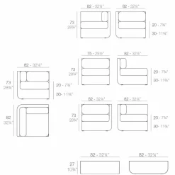 Vondom Garten Lounge Set-Wohnzimmer-Set Ulm taupe im Freien, modernes Design
