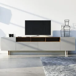 Viadurini Living Sideboards-Wohnzimmer-Sideboard aus grauem MDF mit Eichenholzgehäuse Made in Italy - Giuditte