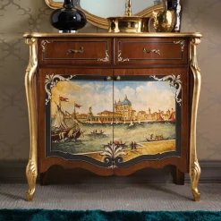 Viadurini Classic Anrichte-Wohnzimmer-Sideboard aus Holz mit venezianischer Dekoration Made in Italy - Ottaviano