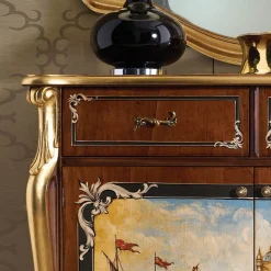 Viadurini Classic Anrichte-Wohnzimmer-Sideboard aus Holz mit venezianischer Dekoration Made in Italy - Ottaviano