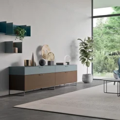 Viadurini Living Sideboards-Wohnzimmer-Sideboard aus ökologischem Holz mit Schubladen und lackierter Oberseite - Tamara