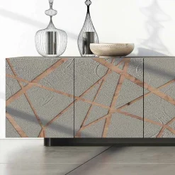 Viadurini Living Sideboards-Wohnzimmer-Sideboard aus lackiertem MDF mit Flachrelief Made in Italy - Kerry