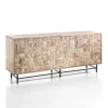 Viadurini Living Sideboards-Wohnzimmer-Sideboard aus massivem Mangoholz, handgefertigt – Phosphor