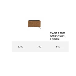 Viadurini Living Sideboards-Wohnzimmer-Sideboard aus MDF mit Gravuren von 2 oder 3 Türen Made in Italy - Eleganz