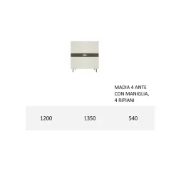 Viadurini Living Sideboards-Wohnzimmer-Sideboard aus MDF und 4-Bein-Stütze Made in Italy - Teresina