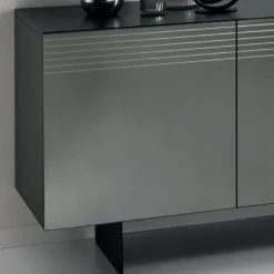 Viadurini Living Sideboards-Wohnzimmer-Sideboard aus Melaminholz und geräuchertem Spiegel Made in Italy - Nicoletta