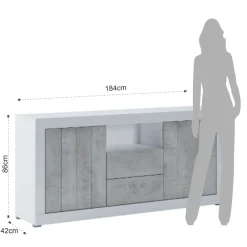 Viadurini Living Sideboards-Wohnzimmer-Sideboard aus Melamin mit 2 Türen und 2 Schubladen – Samario