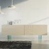 Viadurini Living Sideboards-Wohnzimmer-Sideboard aus matt lackiertem MDF und Glas Made in Italy - Ninetta