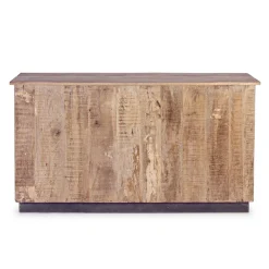 Viadurini Living Sideboards-Wohnzimmer-Sideboard aus Mangoholz und Stahl mit 2 Türen und 3 Schubladen - Sinfony