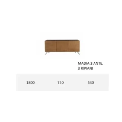 Viadurini Living Sideboards-Wohnzimmer-Sideboard aus MDF und Massivholz 2 oder 3 Türen Made in Italy - Kammer