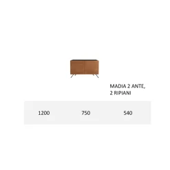 Viadurini Living Sideboards-Wohnzimmer-Sideboard aus MDF und Massivholz 2 oder 3 Türen Made in Italy - Kammer