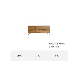 Viadurini Living Sideboards-Wohnzimmer-Sideboard aus MDF und Massivholz 2 oder 3 Türen Made in Italy - Kammer