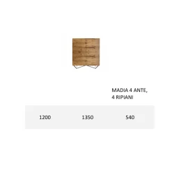 Viadurini Living Sideboards-Wohnzimmer-Sideboard aus MDF mit 2 Fußstützen Made in Italy - Rosalba