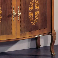 Viadurini Classic Anrichte-Wohnzimmer-Sideboard aus Nussbaum oder weißem Holz und Intarsien Made in Italy - Katerine