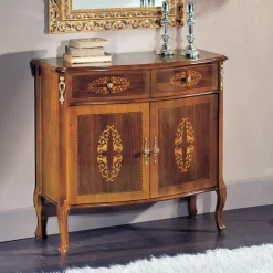 Viadurini Classic Anrichte-Wohnzimmer-Sideboard aus Nussbaum oder weißem Holz und Intarsien Made in Italy - Katerine