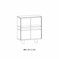 Viadurini Living Sideboards-Wohnzimmer-Sideboard aus Rauchglas und hochwertigem Marmor Made in Italy - Leonarda