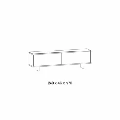 Viadurini Living Sideboards-Wohnzimmer-Sideboard aus Rauchglas und grünem oder rotem Marmor mit Led, Luxus-Leonarda