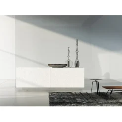 Viadurini Living Sideboards-Wohnzimmer-Sideboard aus weiß lackiertem MDF mit Flachrelief Made in Italy - Acqua