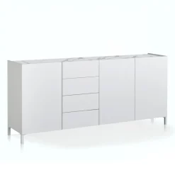 Viadurini Living Sideboards-Wohnzimmer-Sideboard aus weißem Holz und Melamin, hergestellt in Italien – Alosa