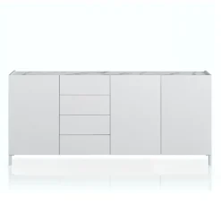 Viadurini Living Sideboards-Wohnzimmer-Sideboard aus weißem Holz und Melamin, hergestellt in Italien – Alosa