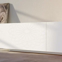 Viadurini Living Sideboards-Wohnzimmer-Sideboard aus weißem MDF mit Basrelief Made in Italy - Stilea