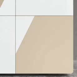 Viadurini Living Sideboards-Wohnzimmer-Sideboard mit 4 Türen aus weißem Glas und Nerz-Finish, hergestellt in Italien – Eva