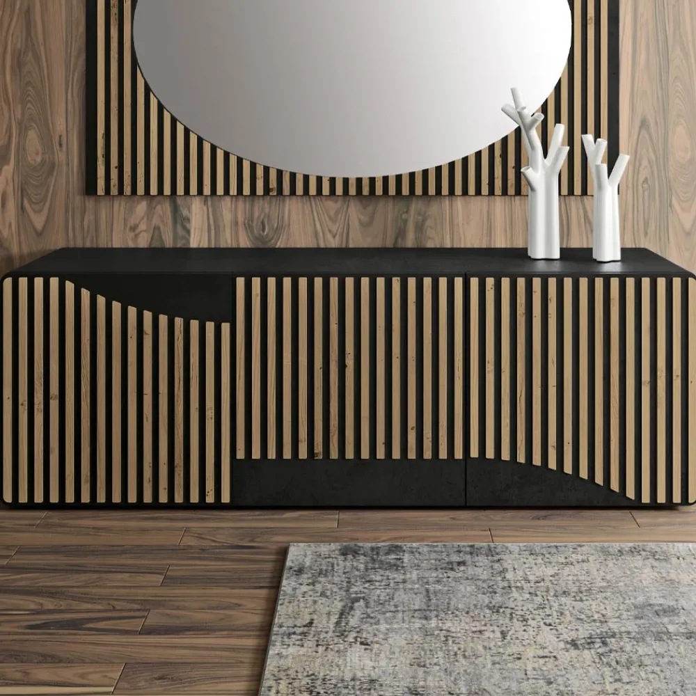 Viadurini Living Sideboards-Wohnzimmer-Sideboard mit 3 Türen in nordischer Eichenoptik – Linda