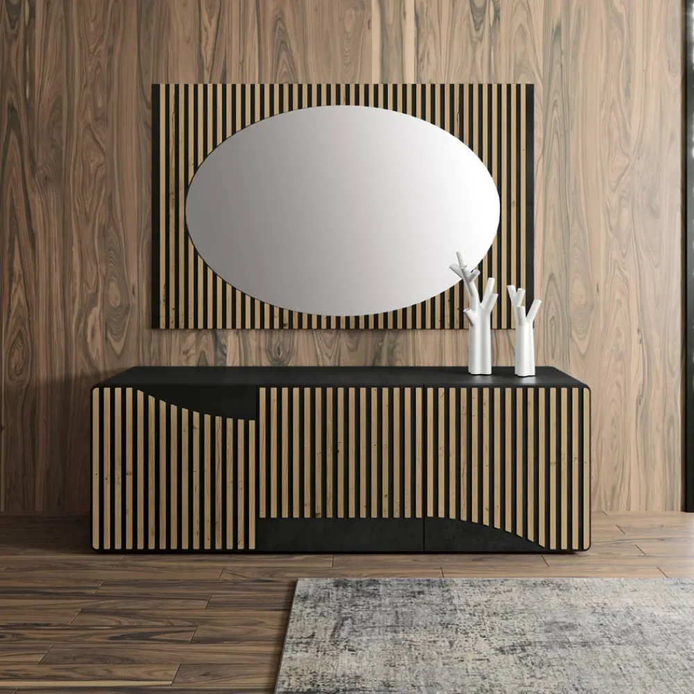 Viadurini Living Sideboards-Wohnzimmer-Sideboard mit 3 Türen in nordischer Eichenoptik – Linda