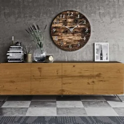 Viadurini Living Sideboards-Wohnzimmer-Sideboard mit 4 Türen in rustikaler geknoteter Eiche – Even