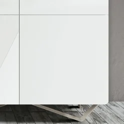Viadurini Living Sideboards-Wohnzimmer-Sideboard mit 4 Türen in weißer Glasoptik, hergestellt in Italien – Eline