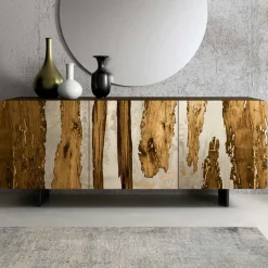 Viadurini Living Sideboards-Wohnzimmer-Sideboard mit 3 Türen in Eichen- und Kunstharzoptik Saturn - Lars