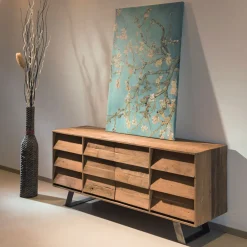 Viadurini Living Anrichte-Wohnzimmer-Sideboard mit 2 zentralen Türen und 6 seitlichen Schubladen - Slide