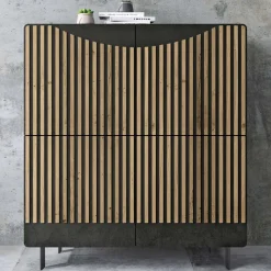 Viadurini Living Sideboards-Wohnzimmer-Sideboard mit 4 Türen in nordischer Eichenoptik – Bente