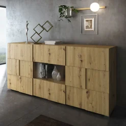 Viadurini Living Sideboards-Wohnzimmer-Sideboard mit 4 Flügeltüren und 1 offenem Fach – Natrium