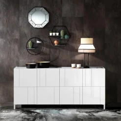 Viadurini Living Sideboards-Wohnzimmer-Sideboard mit 4 Siebdrucktüren Made in Italy - Aringa