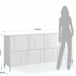 Viadurini Living Sideboards-Wohnzimmer-Sideboard mit 4 Siebdrucktüren Made in Italy - Aringa