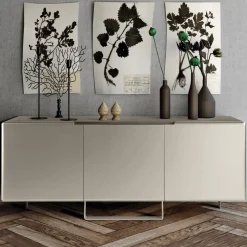 Viadurini Living Sideboards-Wohnzimmer-Sideboard mit 3 Türen in Nickel-Finish, hergestellt in Italien – Foglio