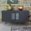 Viadurini Living Sideboards-Wohnzimmer-Sideboard mit 2 oder 3 Türen und Glaseinsätzen Made in Italy - Olivo