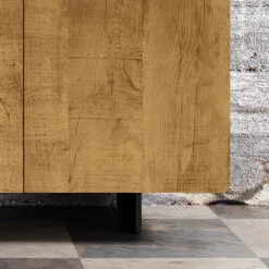 Viadurini Living Sideboards-Wohnzimmer-Sideboard mit 3 Türen in geknoteter Eiche, Country-Optik, hergestellt in Italien – Arne