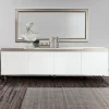 Viadurini Living Sideboards-Wohnzimmer-Sideboard mit 4 MDF-Türen, Weiß- und Nickel-Finish, hergestellt in Italien – Emie