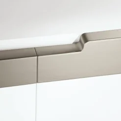Viadurini Living Sideboards-Wohnzimmer-Sideboard mit 4 MDF-Türen, Weiß- und Nickel-Finish, hergestellt in Italien – Emie